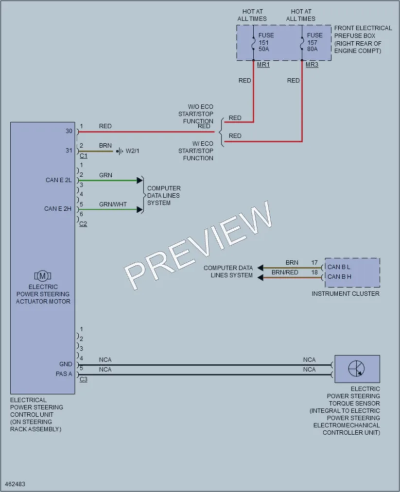 2015 MercedesBenz E350 Electronic Power Steering wiring diagram preview