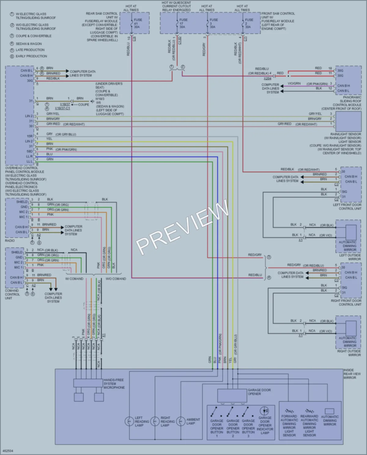 2015 MercedesBenz E350 Power Mirrors wiring diagram preview