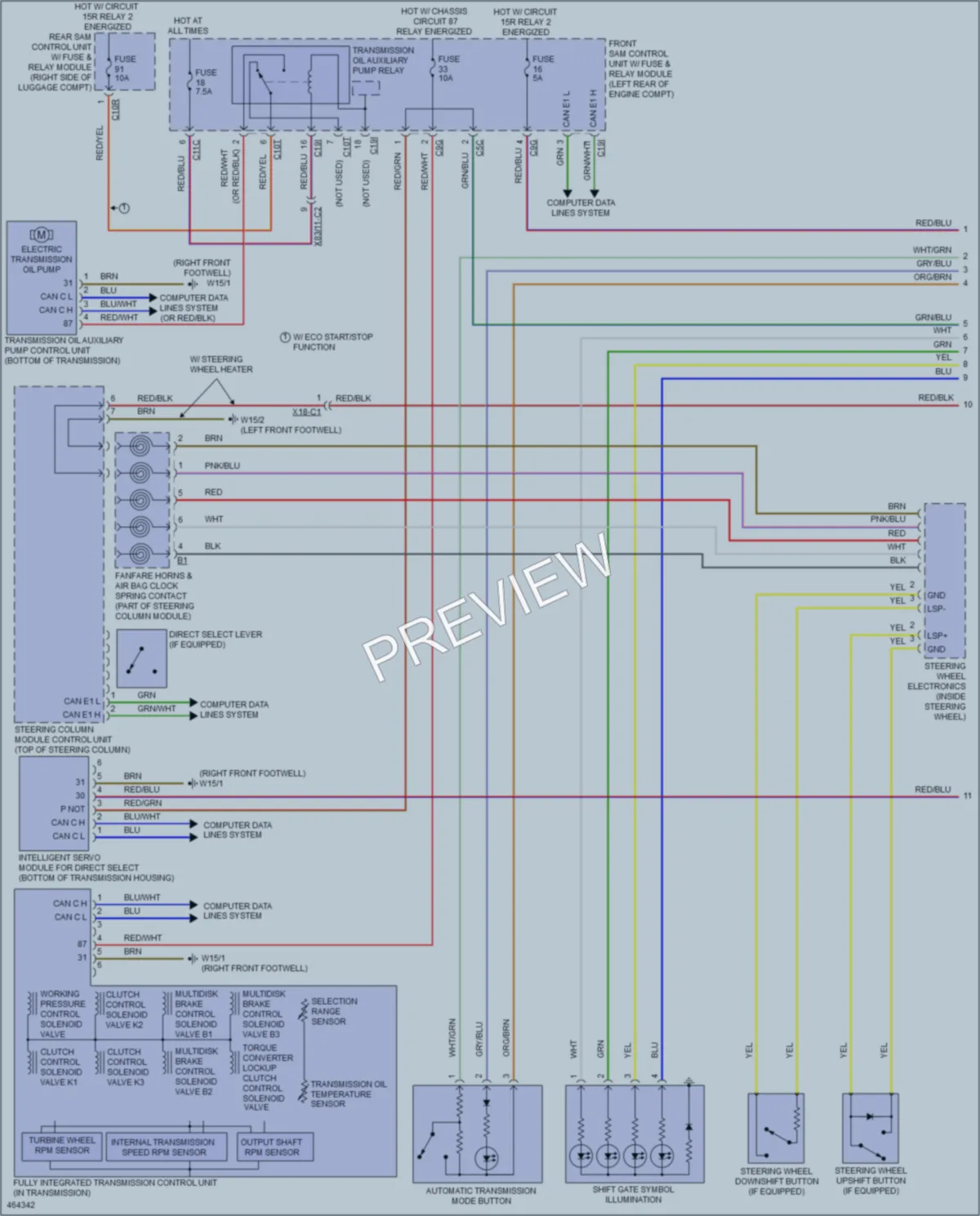 2015 MercedesBenz E350 Transmission wiring diagram preview