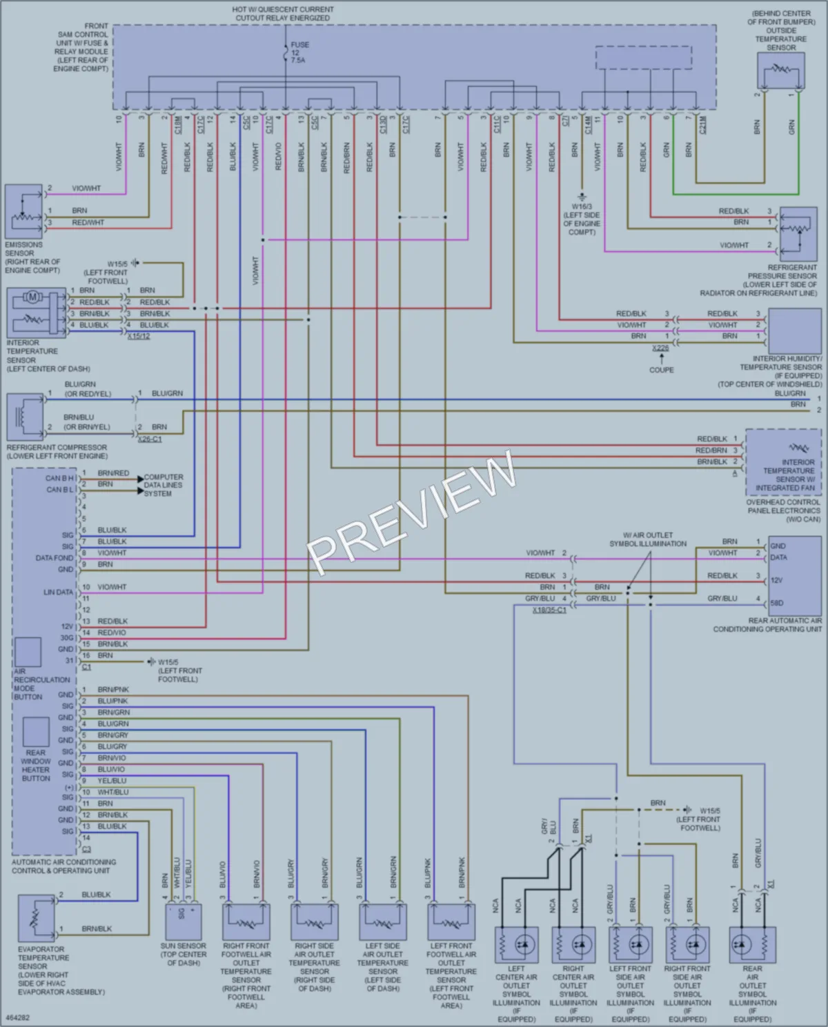 2015 MercedesBenz E400HYBRID Air Conditioning wiring diagram preview