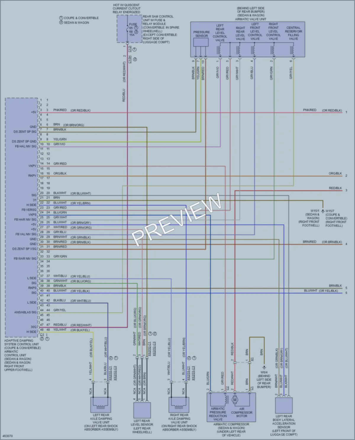2015 MercedesBenz E400HYBRID Electronic Suspension wiring diagram preview