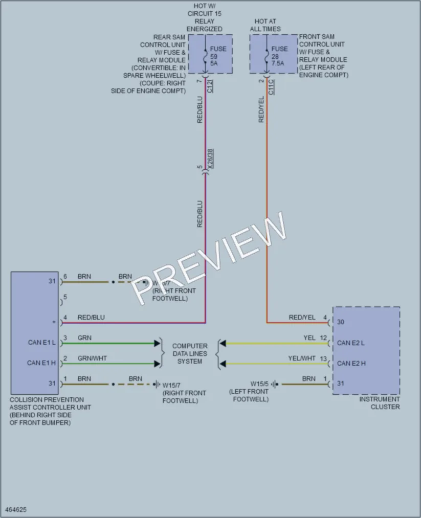 2015 MercedesBenz E400HYBRID Instrument Cluster wiring diagram preview
