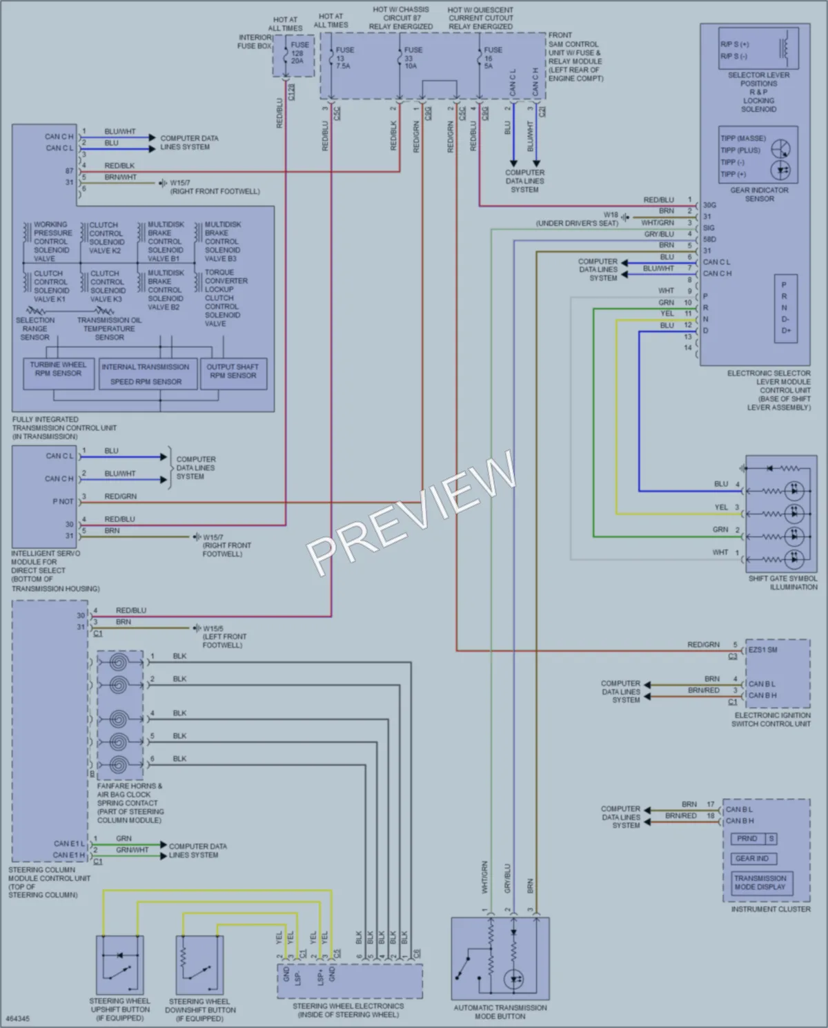 2015 MercedesBenz E400HYBRID Transmission wiring diagram preview