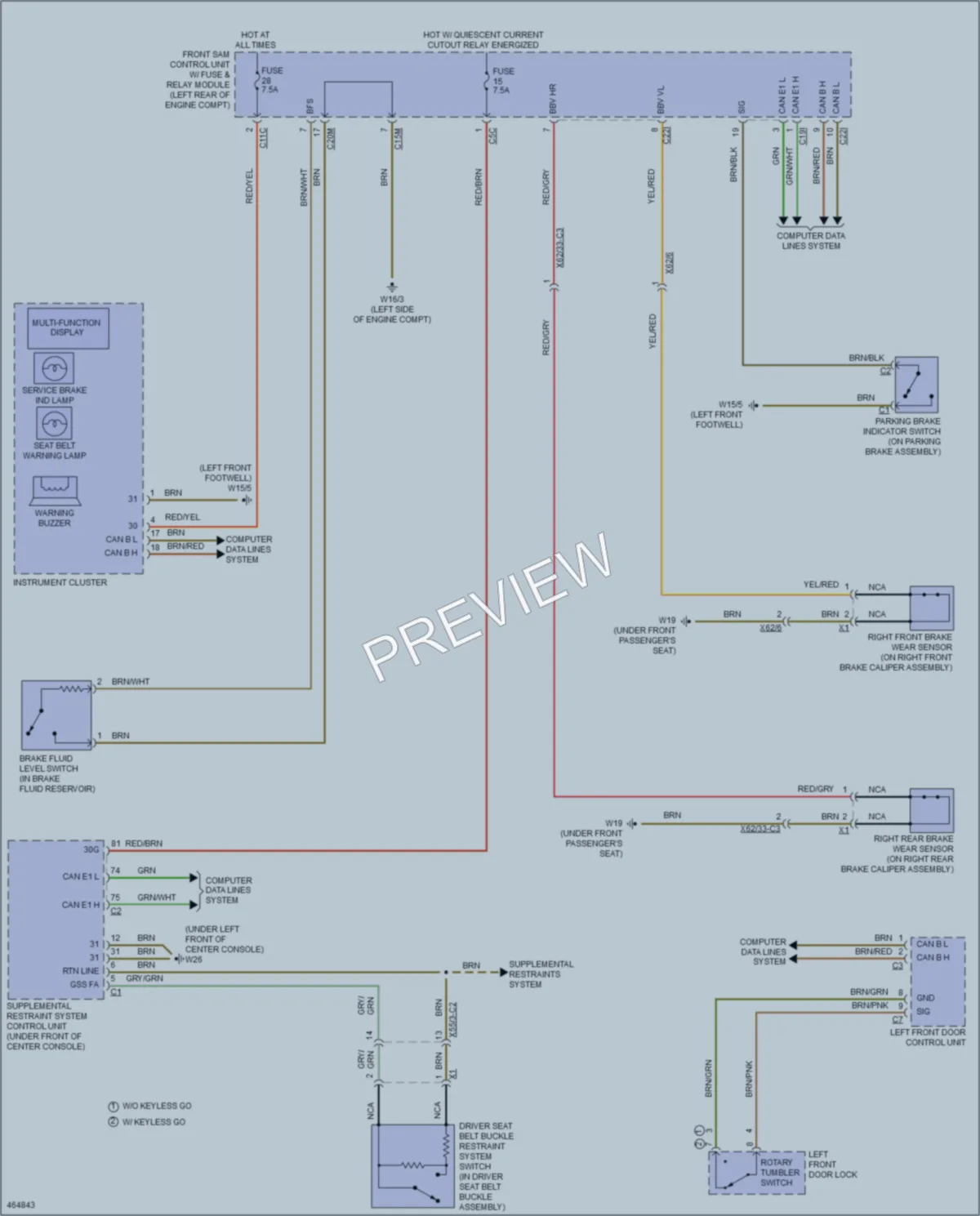 2015 MercedesBenz E400HYBRID Warning Systems wiring diagram preview