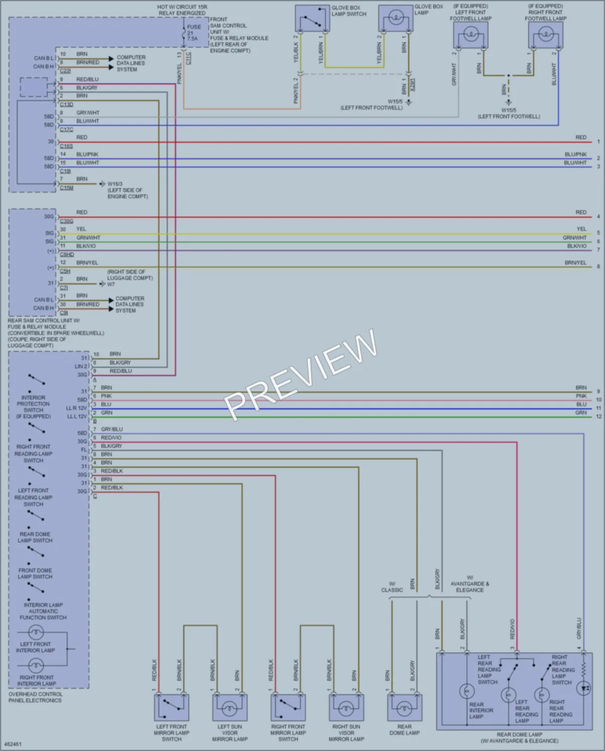 2015 MercedesBenz E550 Interior Lights wiring diagram preview