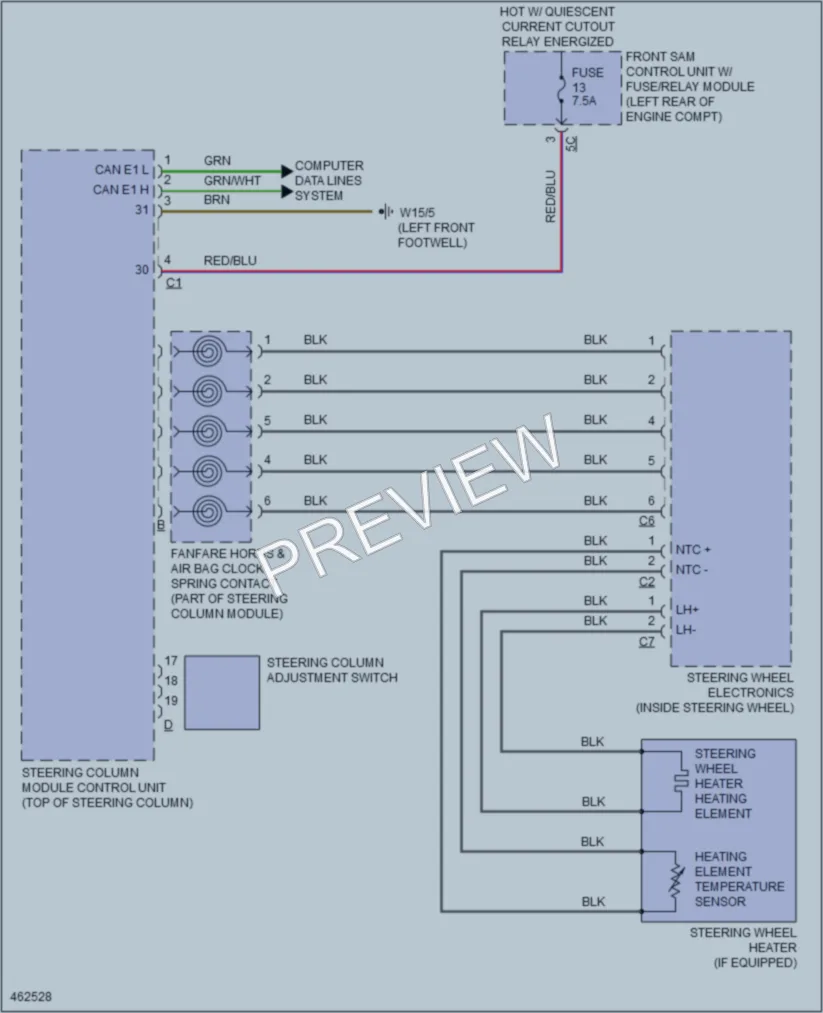 2015 MercedesBenz E550 Power Seats wiring diagram preview