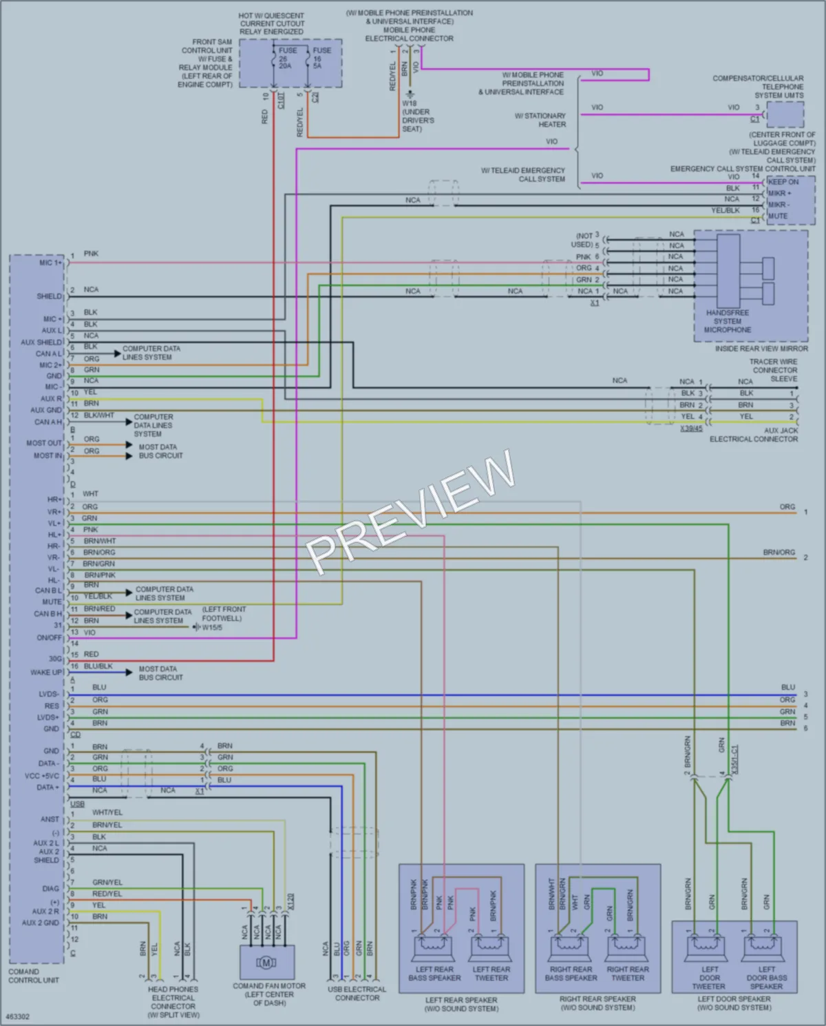 2015 MercedesBenz E550 Radio wiring diagram preview