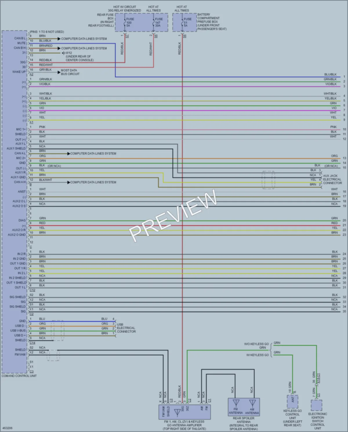 2015 MercedesBenz GL350BLUETEC Radio wiring diagram preview