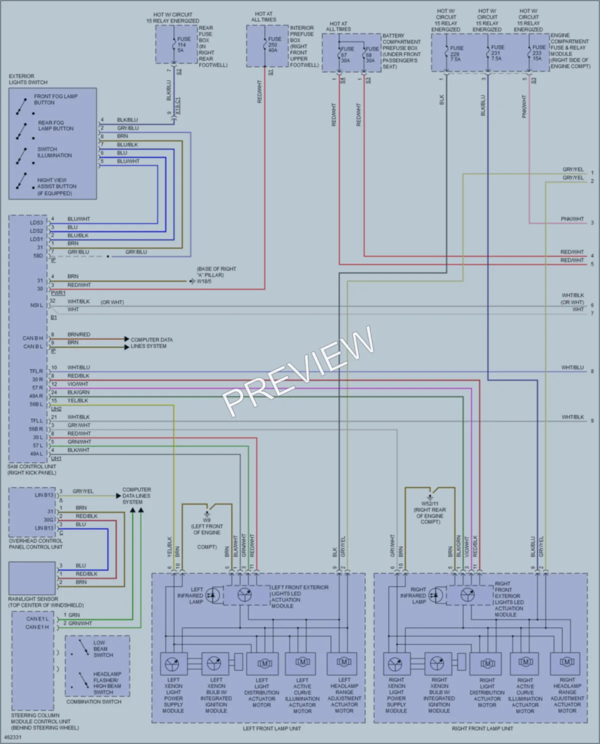2015 MercedesBenz GL450 Headlights wiring diagram preview