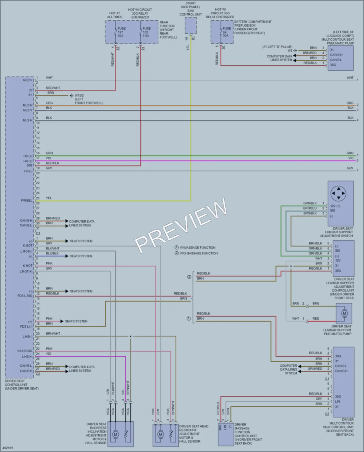 2015 MercedesBenz GL450 Memory Systems wiring diagram preview