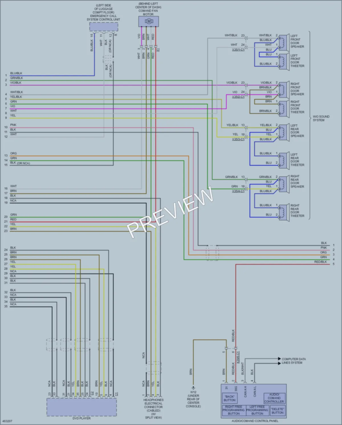 2015 MercedesBenz GL450 Radio wiring diagram preview