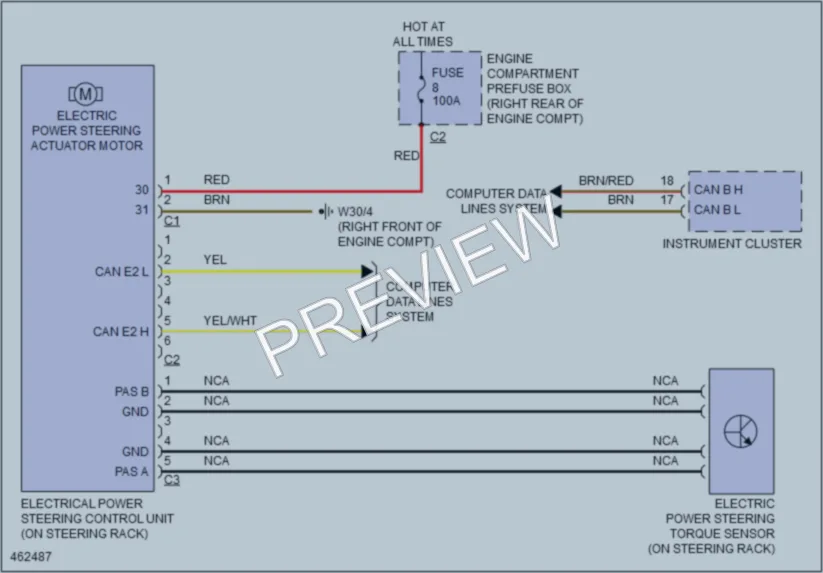 2015 MercedesBenz GL550 Electronic Power Steering wiring diagram preview