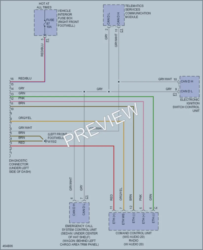2015 MercedesBenz GLA250 Computer Data Lines wiring diagram preview