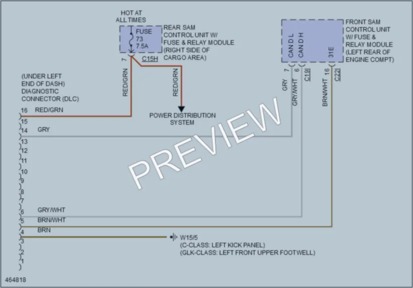 2015 MercedesBenz GLK350 Computer Data Lines wiring diagram preview