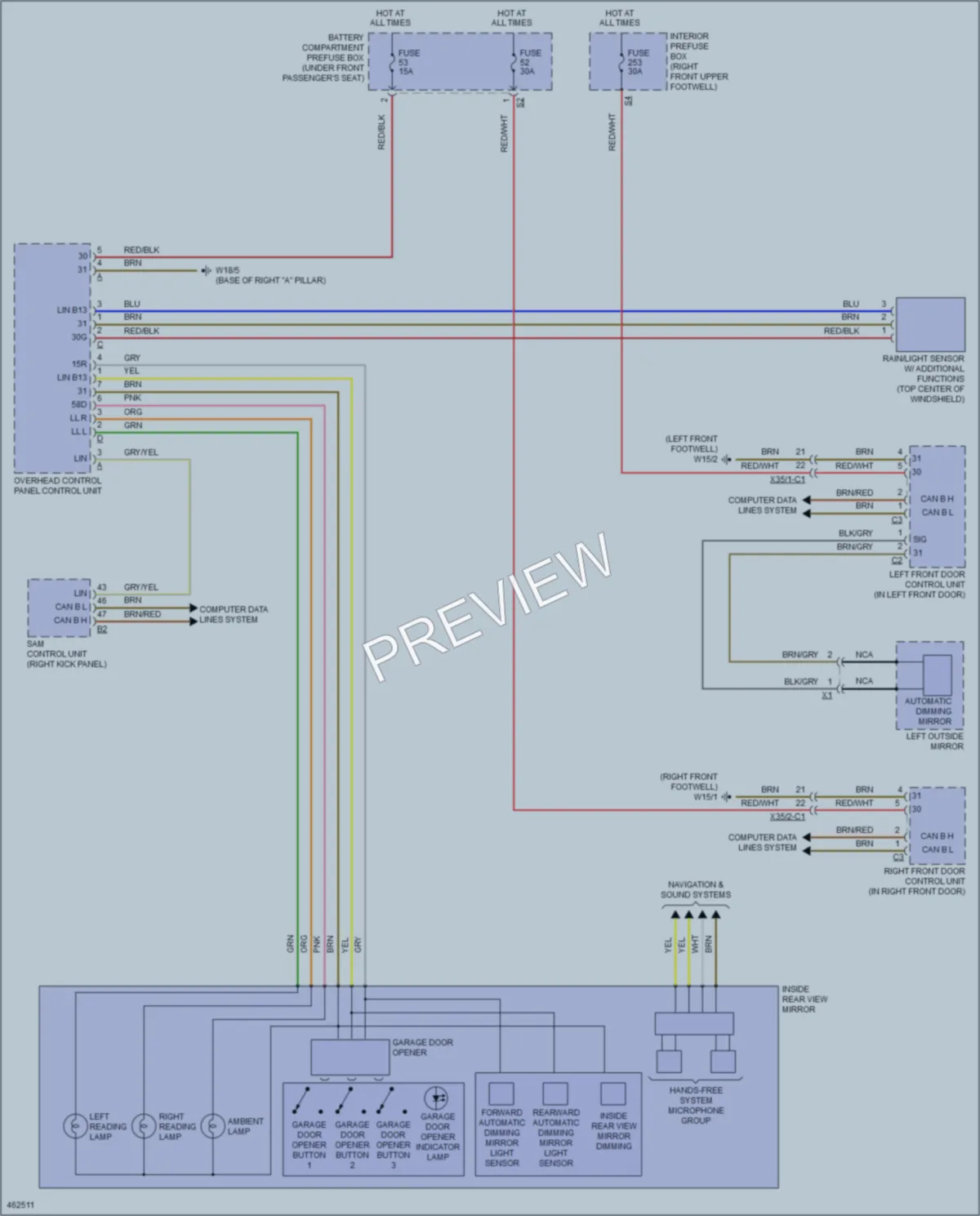 2015 MercedesBenz ML250BlueTEC Power Mirrors wiring diagram preview