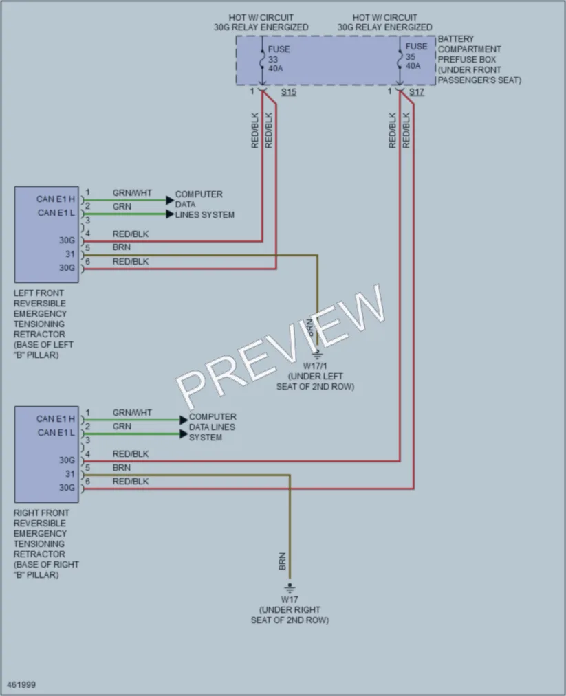 2015 MercedesBenz ML250BlueTEC Supplemental Restraints wiring diagram preview