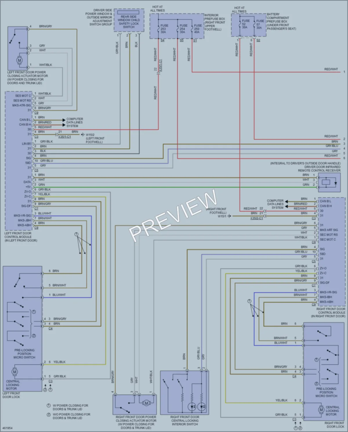 2015 MercedesBenz ML350 Power Door Locks wiring diagram preview