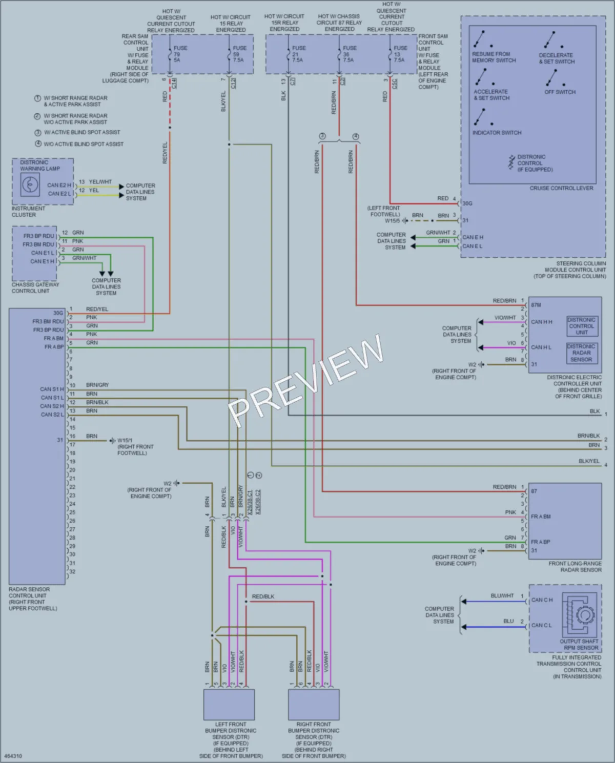 2015 MercedesBenz S400 Cruise Control wiring diagram preview