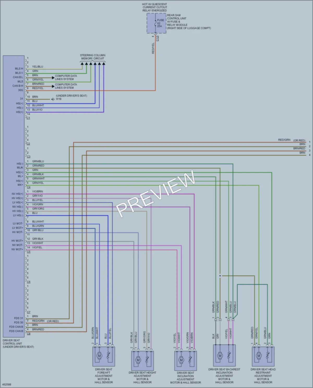 2015 MercedesBenz S400 Memory Systems wiring diagram preview