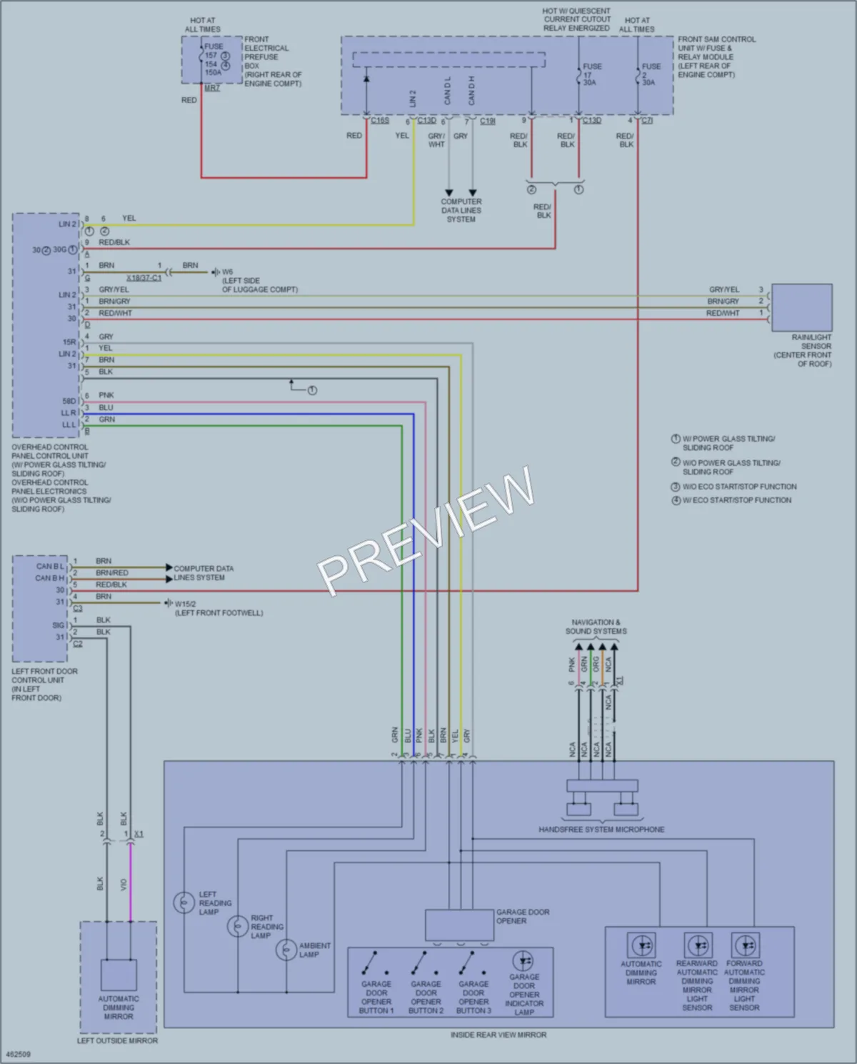 2015 MercedesBenz S400 Power Mirrors wiring diagram preview