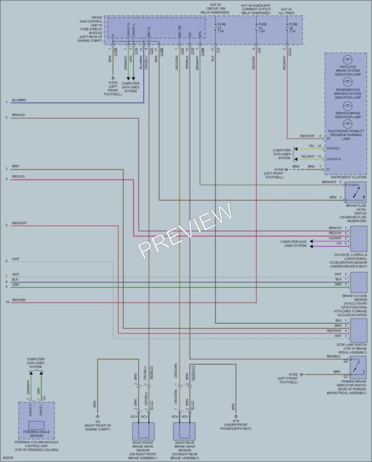 2015 MercedesBenz S550 Anti Lock Brakes wiring diagram preview