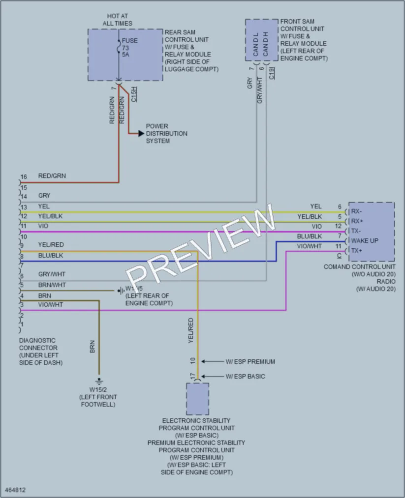 2015 MercedesBenz S550 Computer Data Lines wiring diagram preview