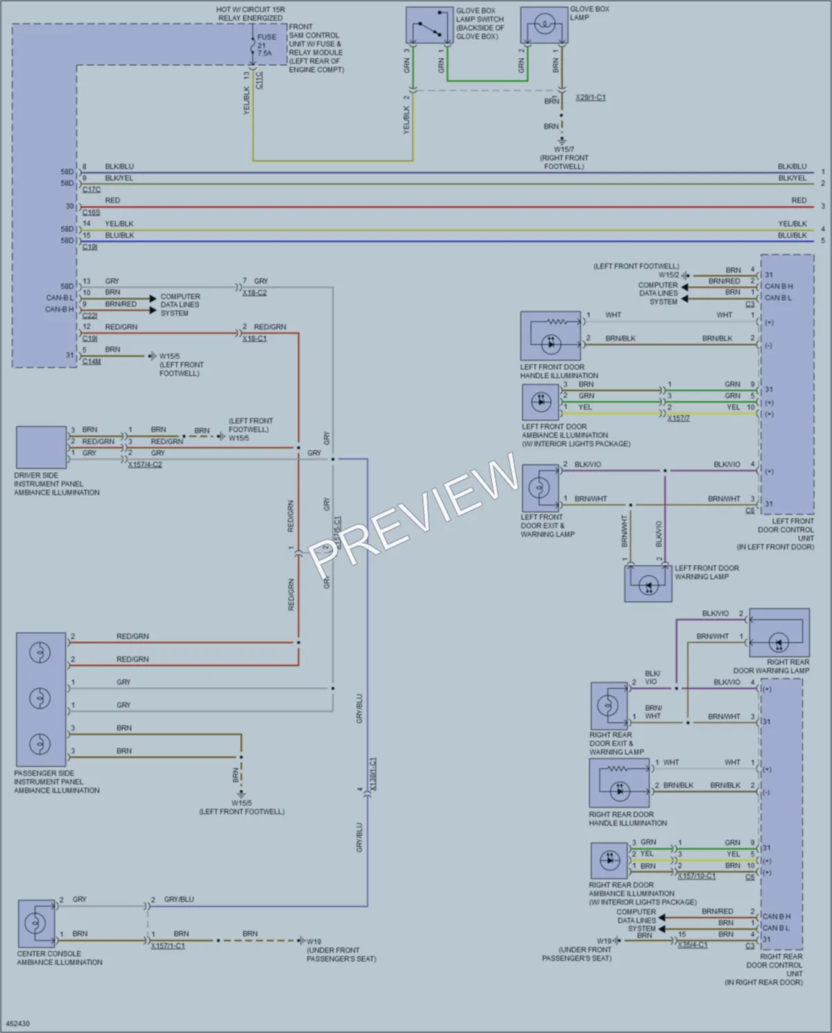 2015 MercedesBenz S550 Interior Lights wiring diagram preview