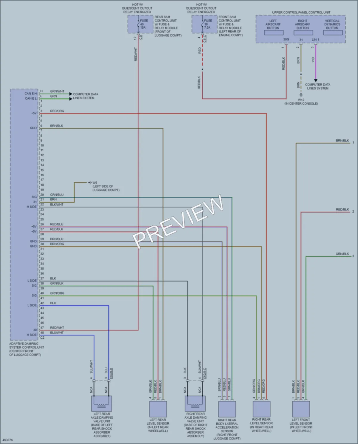 2015 MercedesBenz SLK250 Electronic Suspension wiring diagram preview