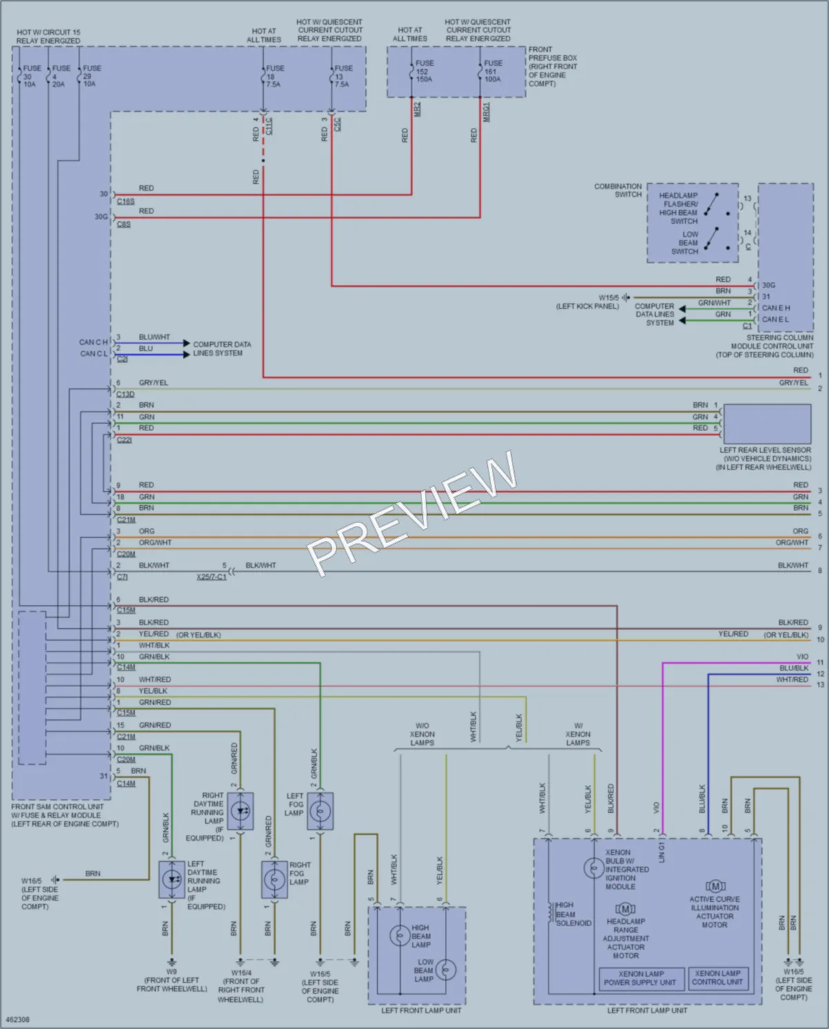 2015 MercedesBenz SLK250 Headlights wiring diagram preview