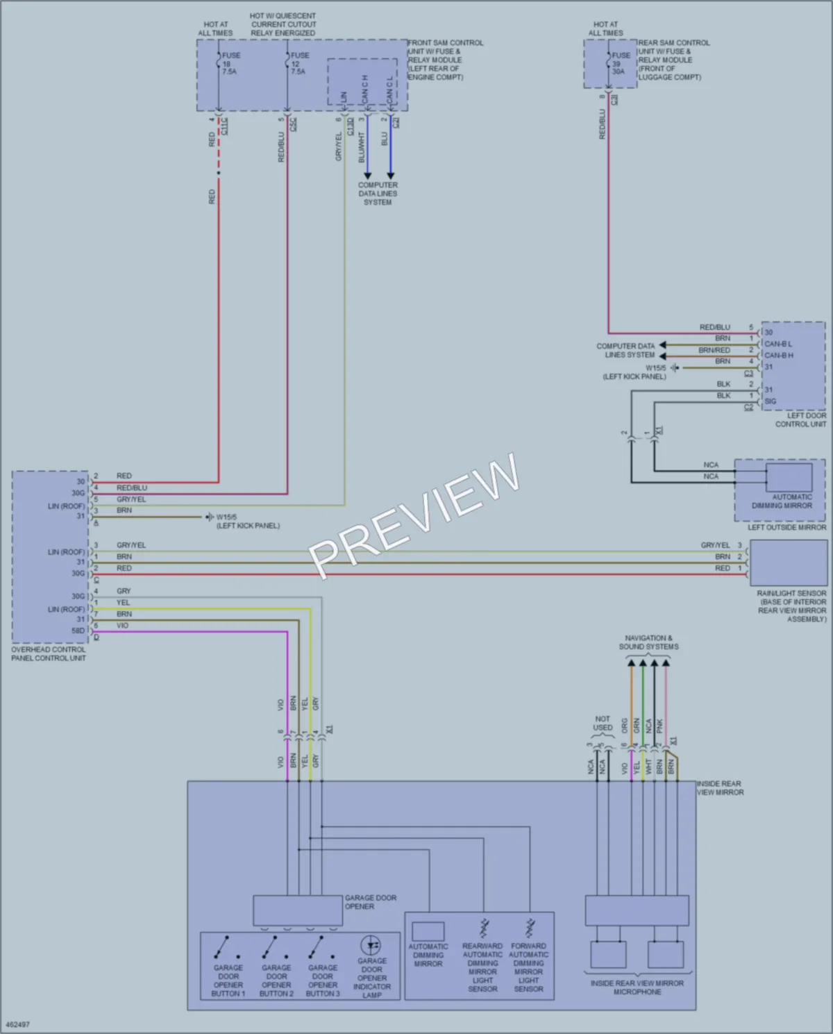 2015 MercedesBenz SLK250 Power Mirrors wiring diagram preview