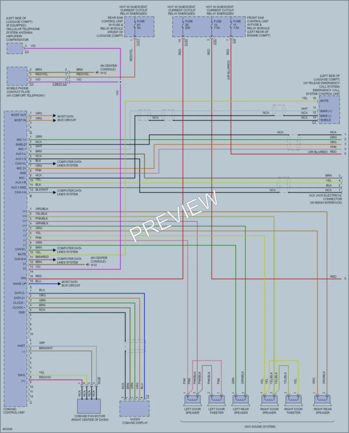 2015 MercedesBenz SLK250 Radio wiring diagram preview