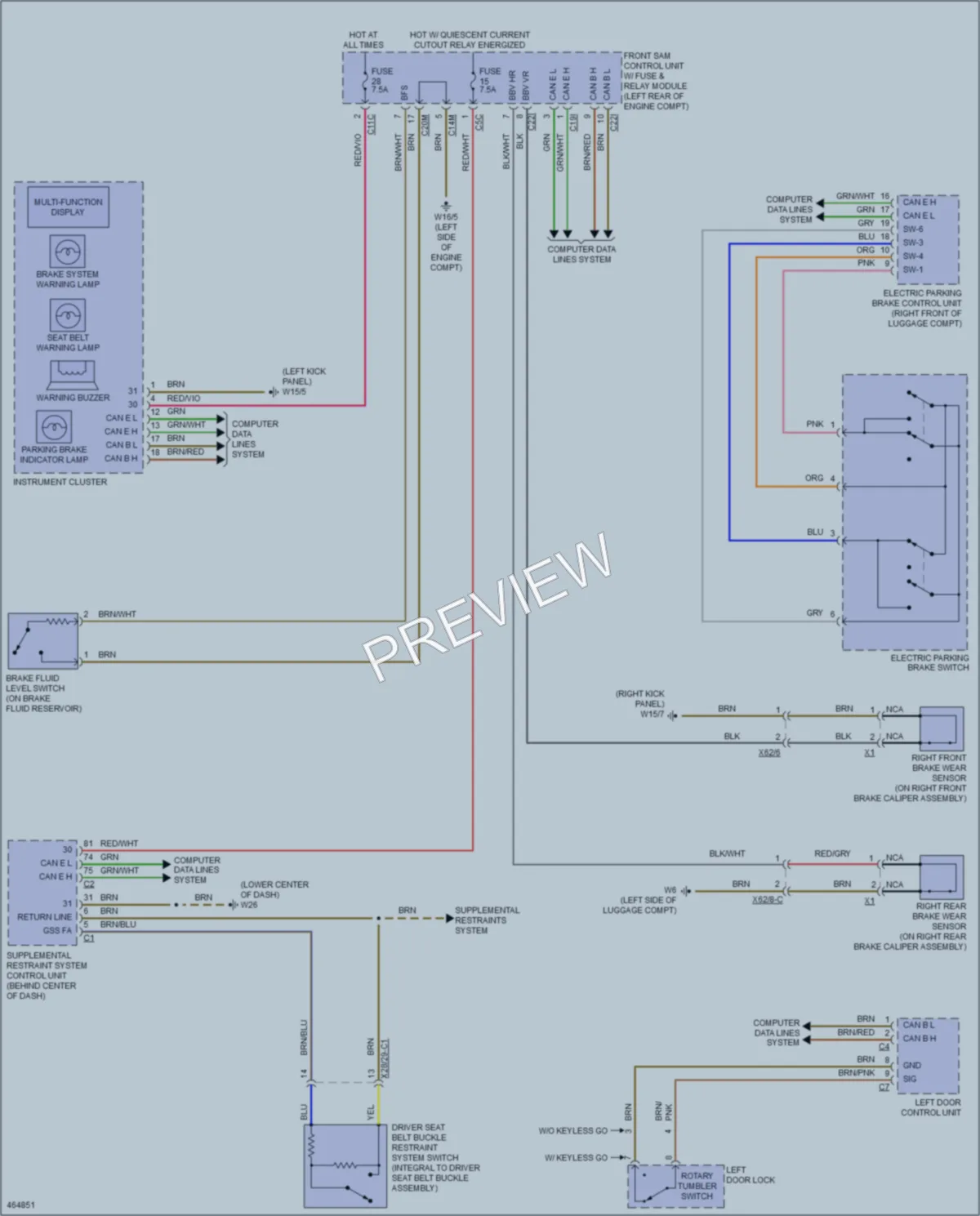 2015 MercedesBenz SLK350 Warning Systems wiring diagram preview