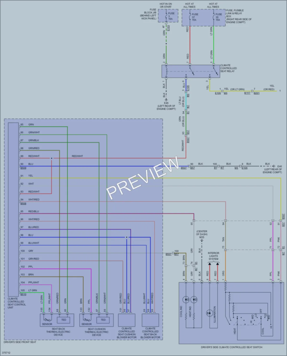 2015 Nissan 370Z Power Seats wiring diagram preview