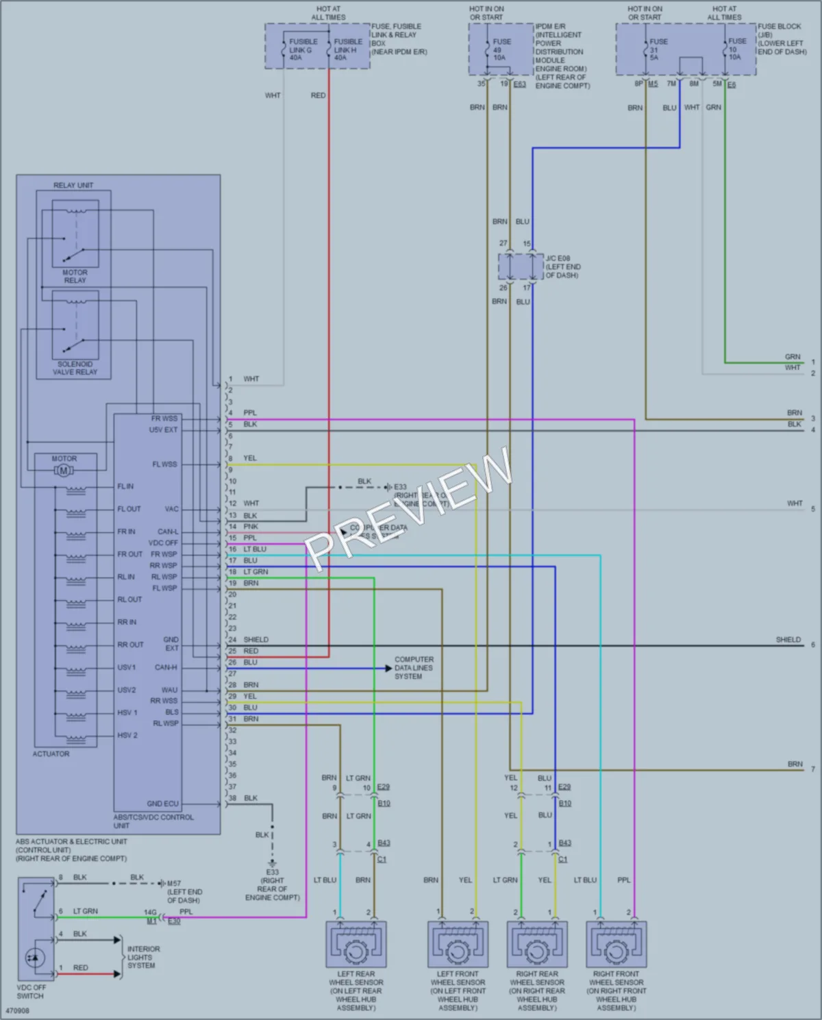 2015 Nissan Altima Anti Lock Brakes wiring diagram preview