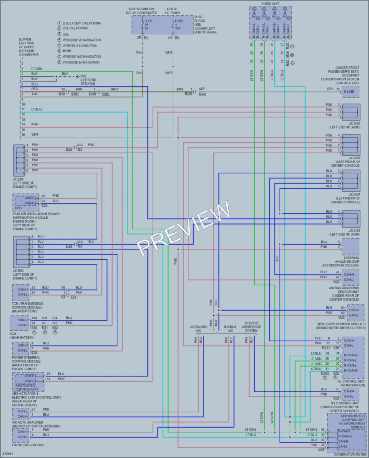 2015 Nissan Altima Computer Data Lines wiring diagram preview