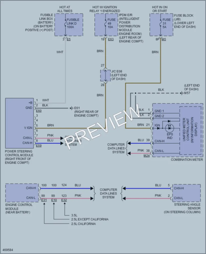 2015 Nissan Altima Electronic Power Steering wiring diagram preview
