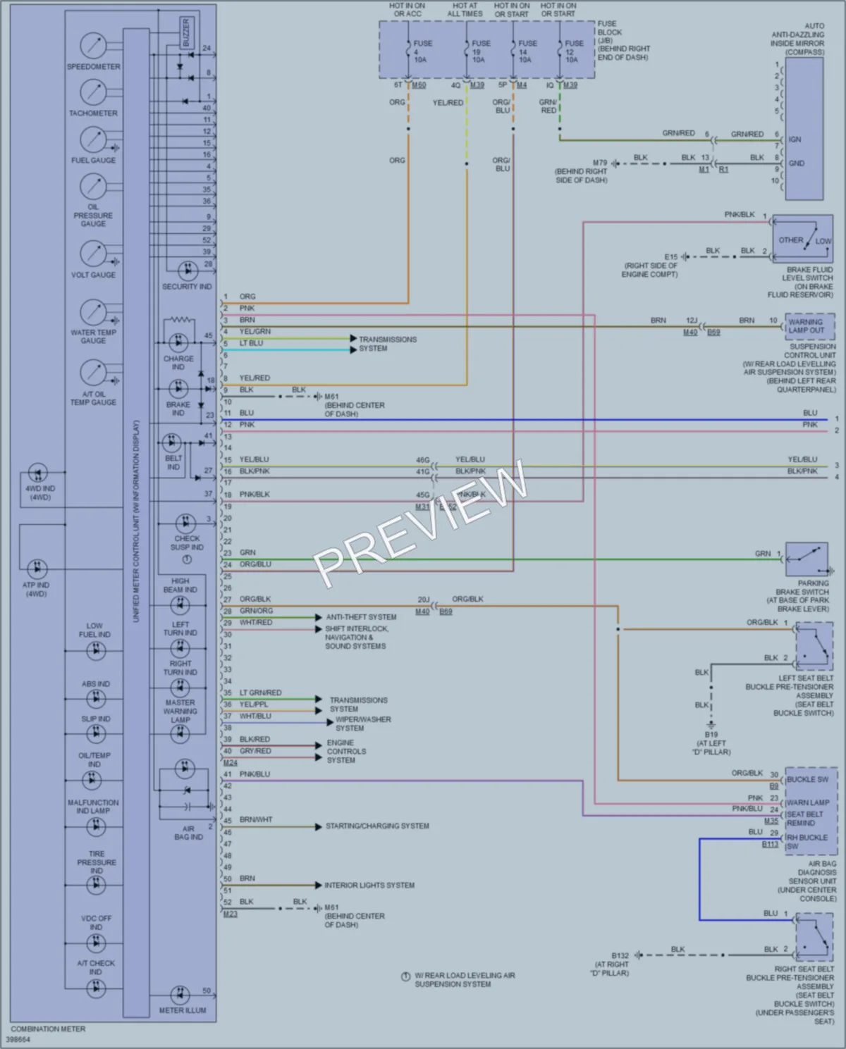 2015 Nissan Armada Instrument Cluster wiring diagram preview