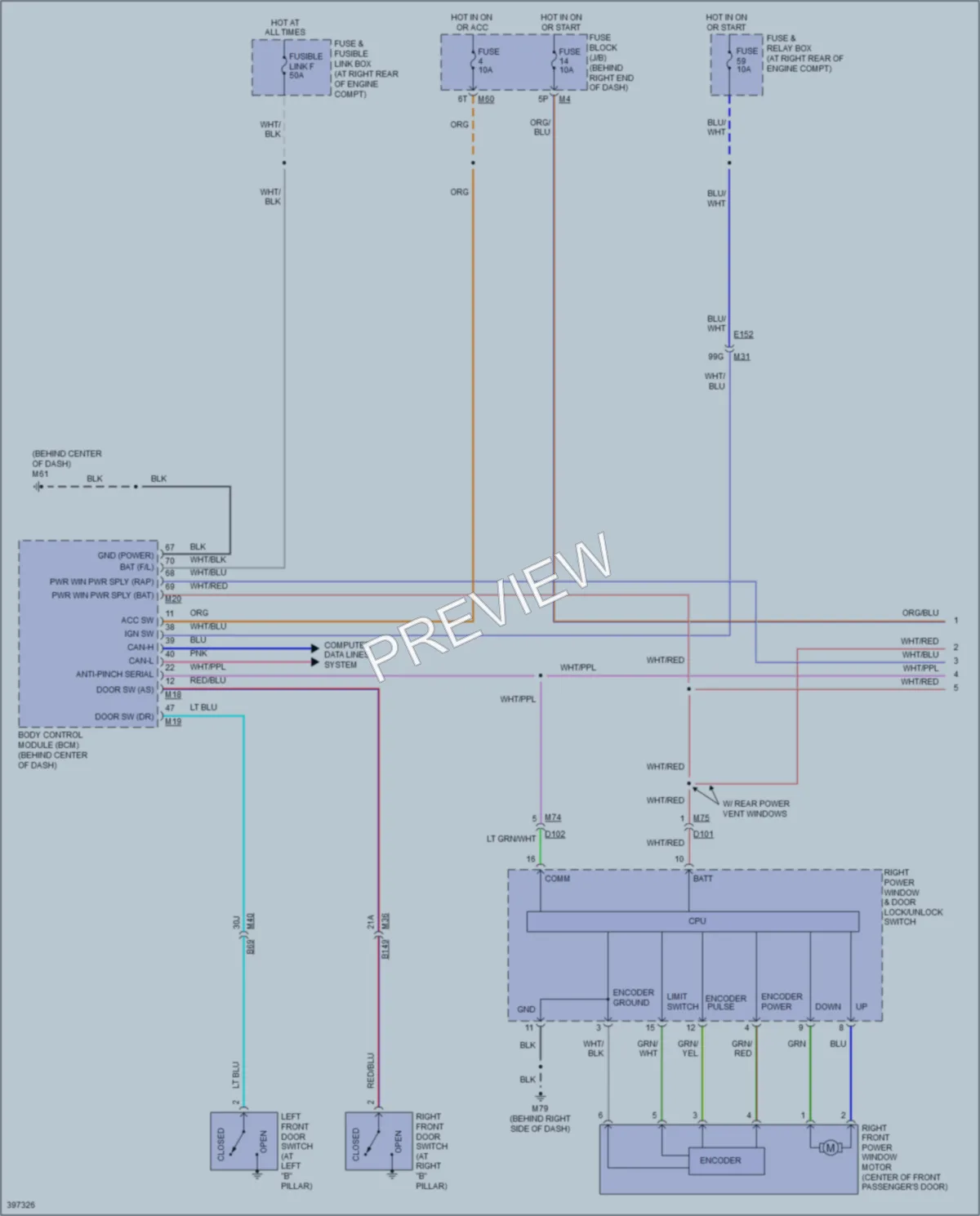 2015 Nissan Armada Power Windows wiring diagram preview