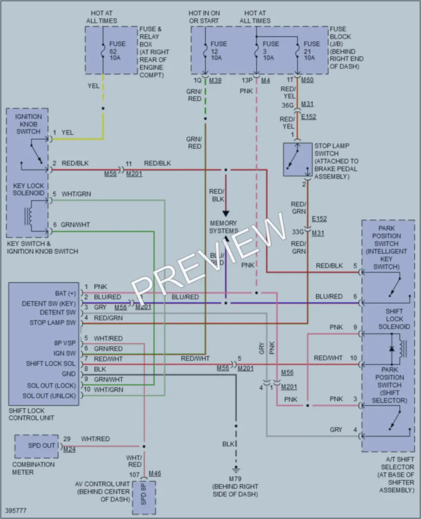 2015 Nissan Armada Shift Interlock wiring diagram preview