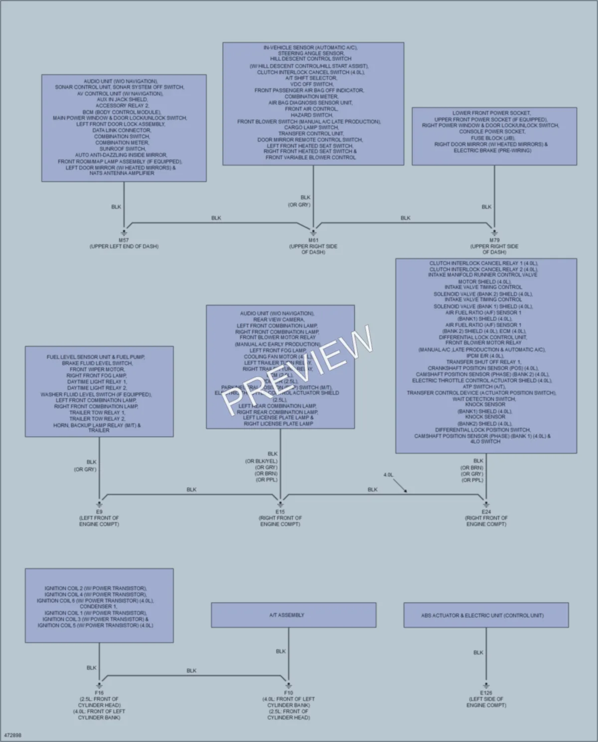 2015 Nissan Frontier Ground Distribution wiring diagram preview