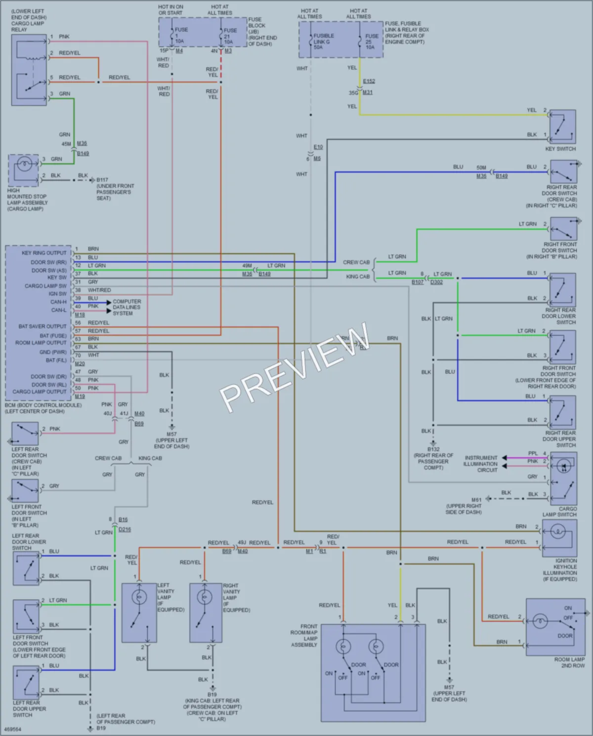 2015 Nissan Frontier Interior Lights wiring diagram preview