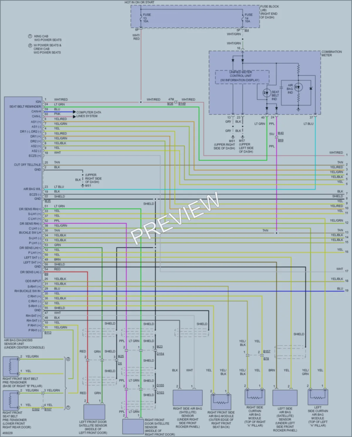 2015 Nissan Frontier Supplemental Restraints wiring diagram preview