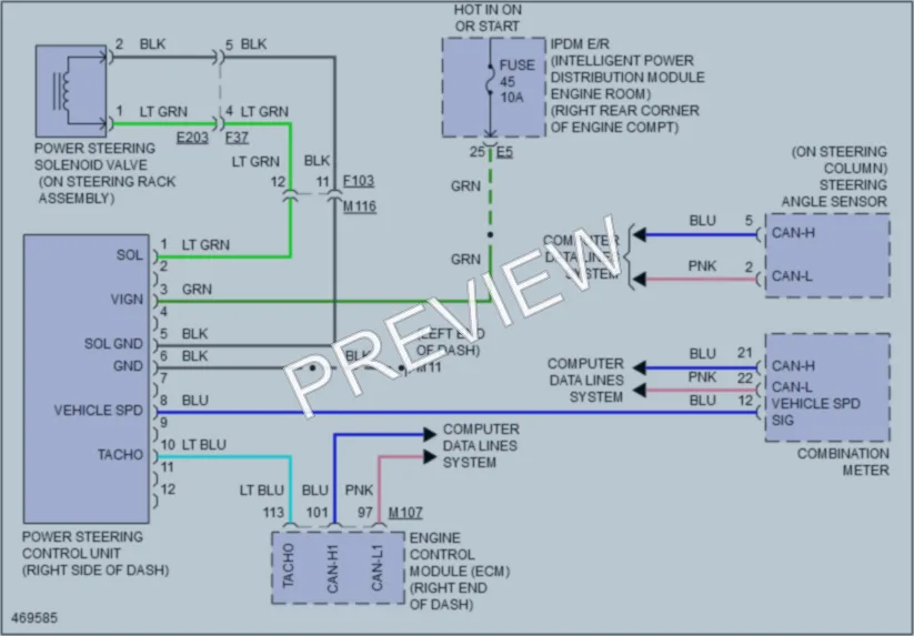2015 Nissan GTR Electronic Power Steering wiring diagram preview