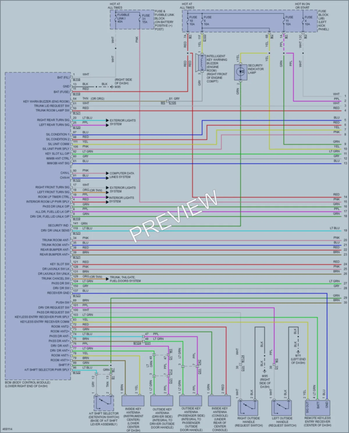 2015 Nissan GTR Power Door Locks wiring diagram preview