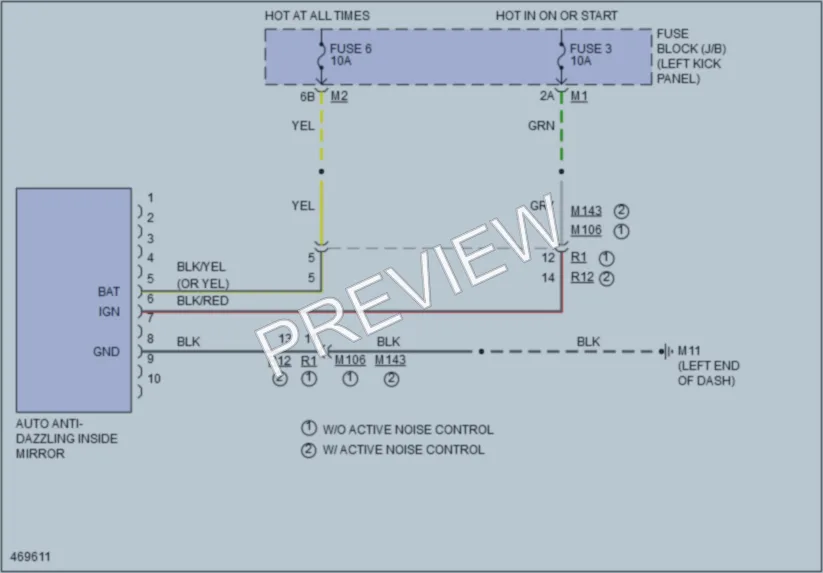 2015 Nissan GTR Power Mirrors wiring diagram preview