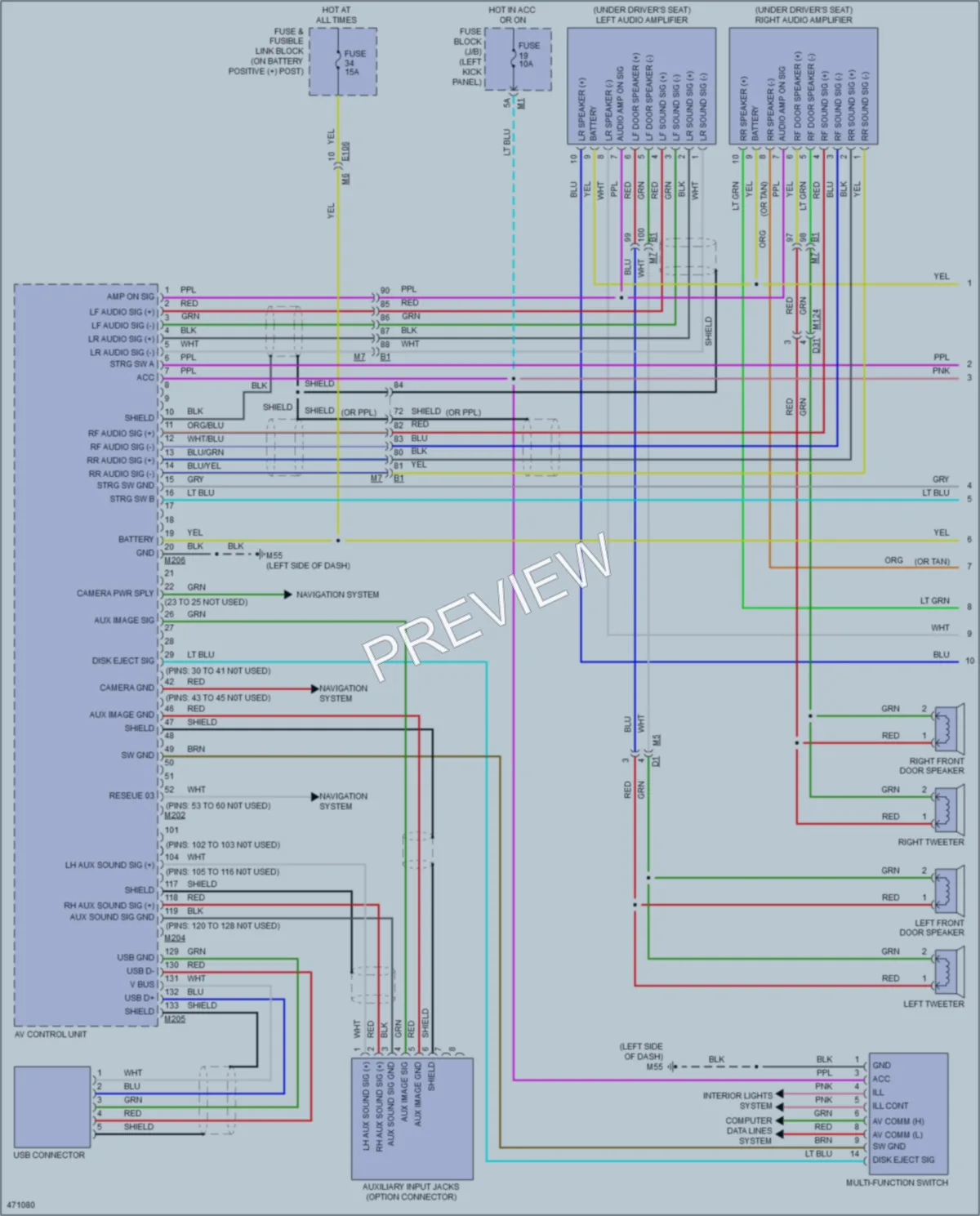 2015 Nissan GTR Radio wiring diagram preview