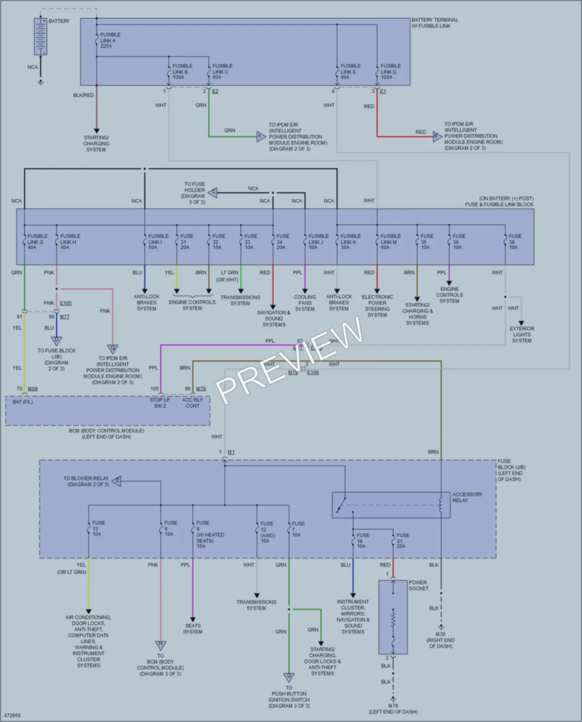 2015 Nissan JUKE Power Distribution wiring diagram preview