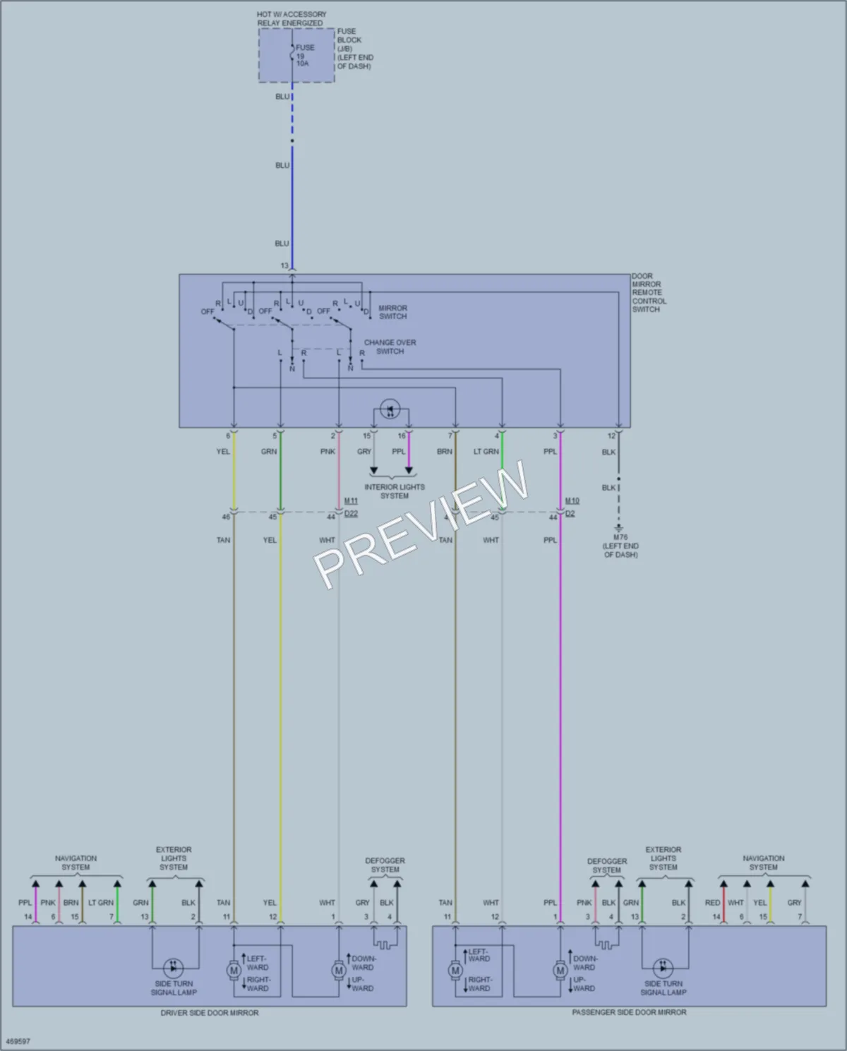 2015 Nissan JUKE Power Mirrors wiring diagram preview