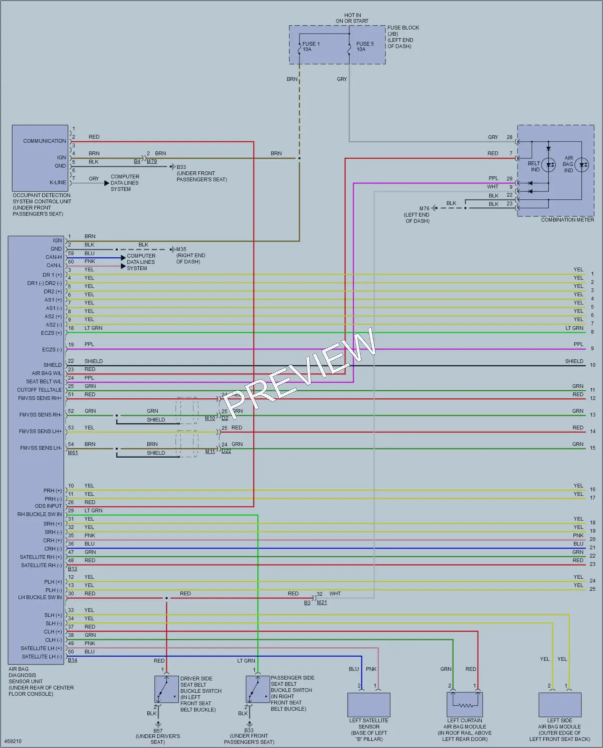 2015 Nissan JUKE Supplemental Restraints wiring diagram preview