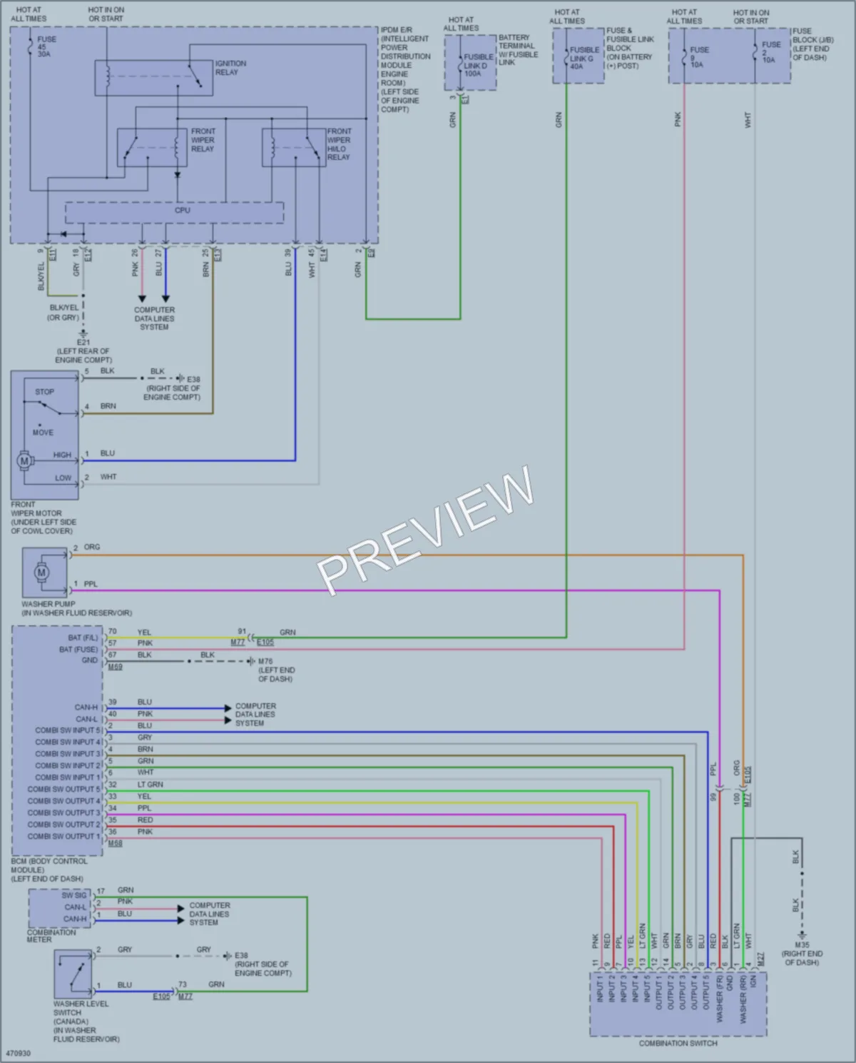 2015 Nissan JUKE Wiper Washer wiring diagram preview